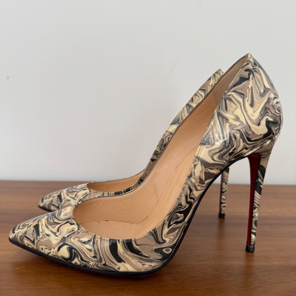 Christian Louboutin Pigalle Follies 100 Patent Swirl Size 37 - Picture 2 of 4